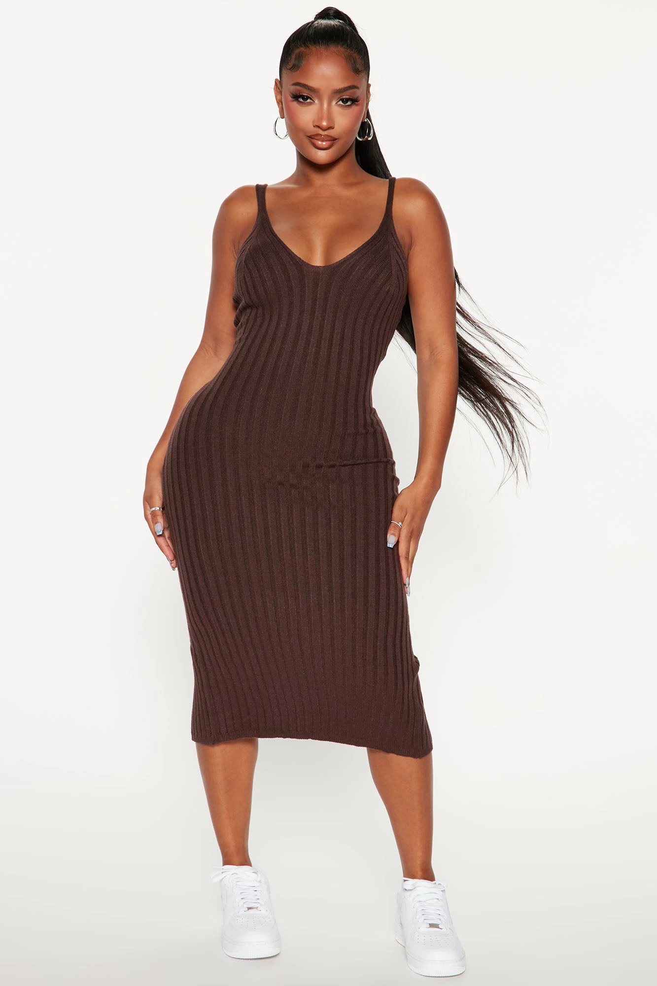 Fashion Nova Litzel Sweater Midi Dress - Chocolate 3 Fashion Nova Litzel Sweater Midi Dress - Chocolate