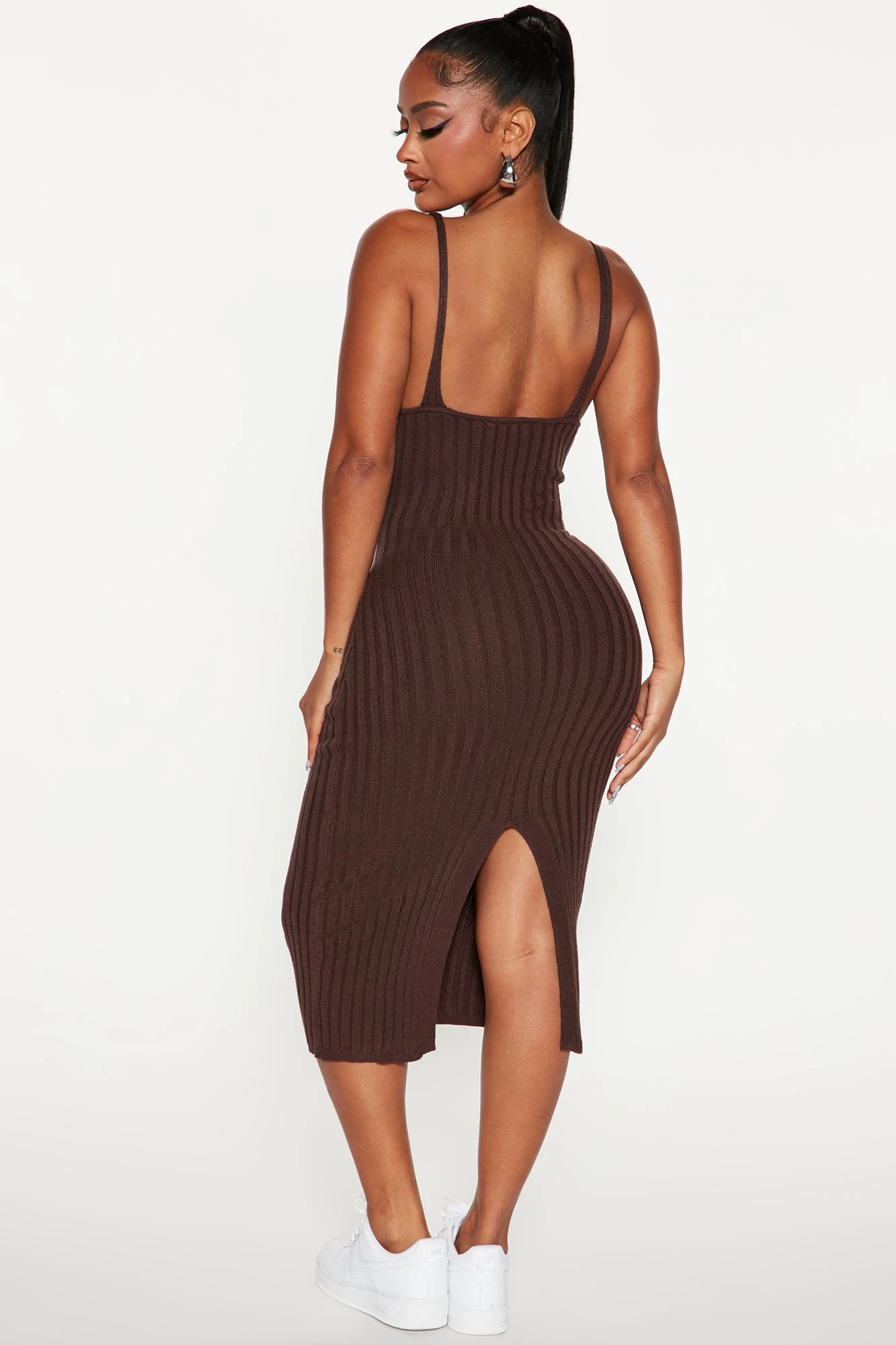 Fashion Nova Litzel Sweater Midi Dress - Chocolate 5 Fashion Nova Litzel Sweater Midi Dress - Chocolate - Image 3