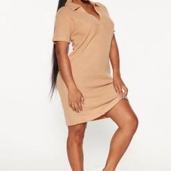 Fashion Nova Sarita Mini Dress - Tan