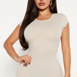 Fashion Nova Reagan Ribbed Maxi Dress - Taupe -fashion nova dresses Shop 10 12 22Studio4 MS DJ 14 39 02 52 RD47357 Taupe 1868 EH