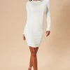 Fashion Nova Take Your Man Ruched Dress - White -fashion nova dresses Shop 10 12 22Studio7 SN MR 11 52 48 14 JD41968L White 9512 JB