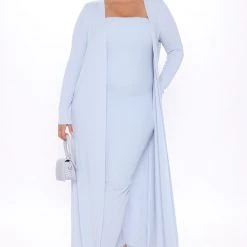 Fashion Nova Satisfied Ribbed Maxi Dress Set - Blue -fashion nova dresses Shop 10 13 20Studio3 RM TB 10 59 43 19 ST30001TD Blue 0665 PLUS JK