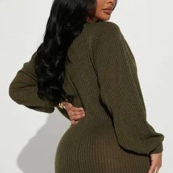 Fashion Nova Kelcie Mini Dress - Olive -fashion nova dresses Shop 10 13 22Studio2 TH DJ 11 10 23 14 HF22H552 Olive 0279 PB
