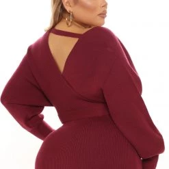 Fashion Nova Mona Sweater Midi Dress - Magenta -fashion nova dresses Shop 10 14 21Studio1 CE RL 13 49 46 39 ID2591 Magenta 0510 PLUS PB