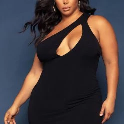 Fashion Nova Cut Me In One Shoulder Mini Dress - Black -fashion nova dresses Shop 10 16 19 CONTENT JP0788 NT MH