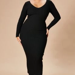 Fashion Nova Kallan Knit Dress - Black -fashion nova dresses Shop 10 17 22Studio7 KJ DJ 09 51 35 1 21449 Black 0058 PLUS JB