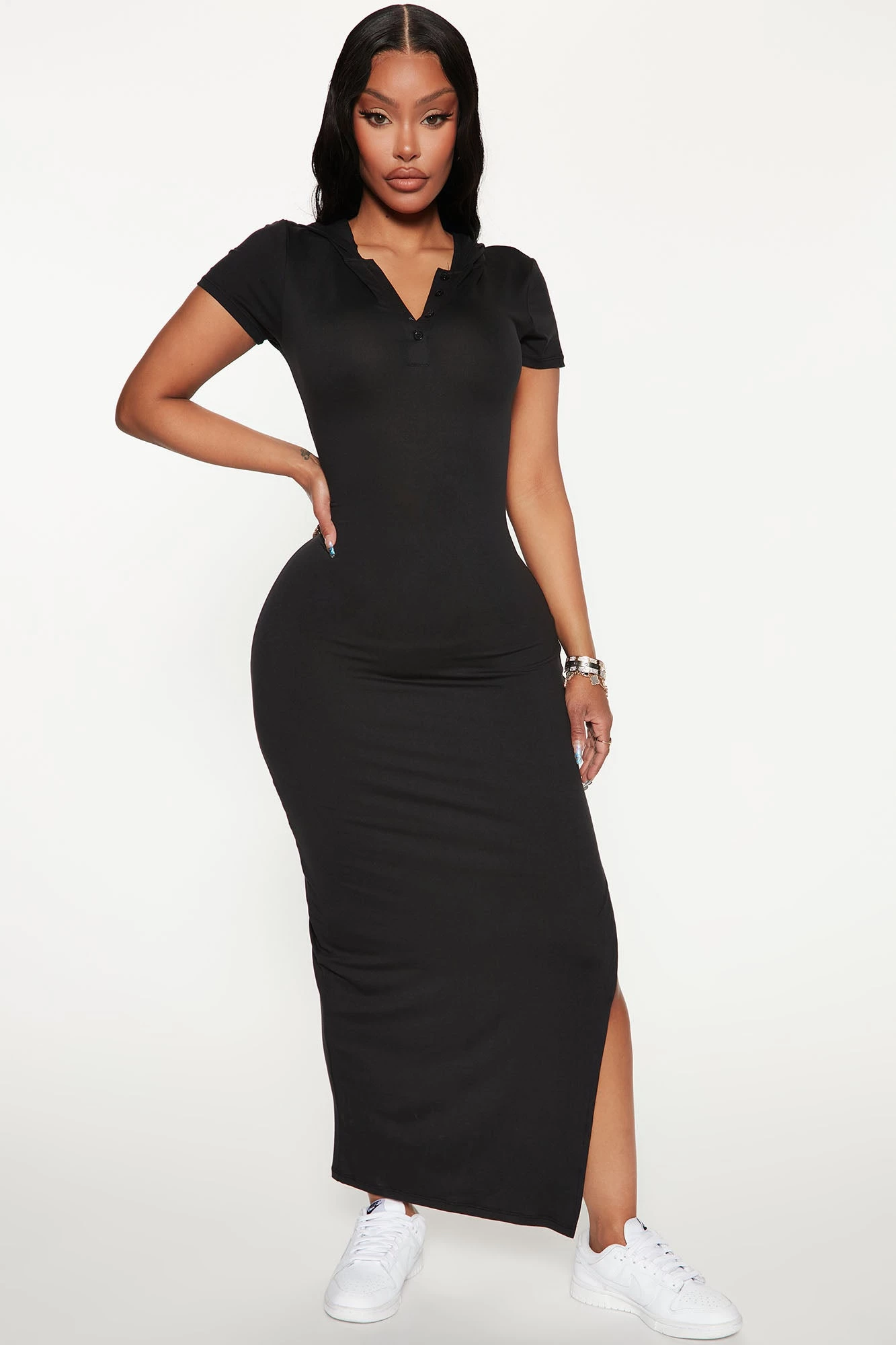 Fashion Nova Hailey Hooded Maxi Dress - Black 3 Fashion Nova Hailey Hooded Maxi Dress - Black