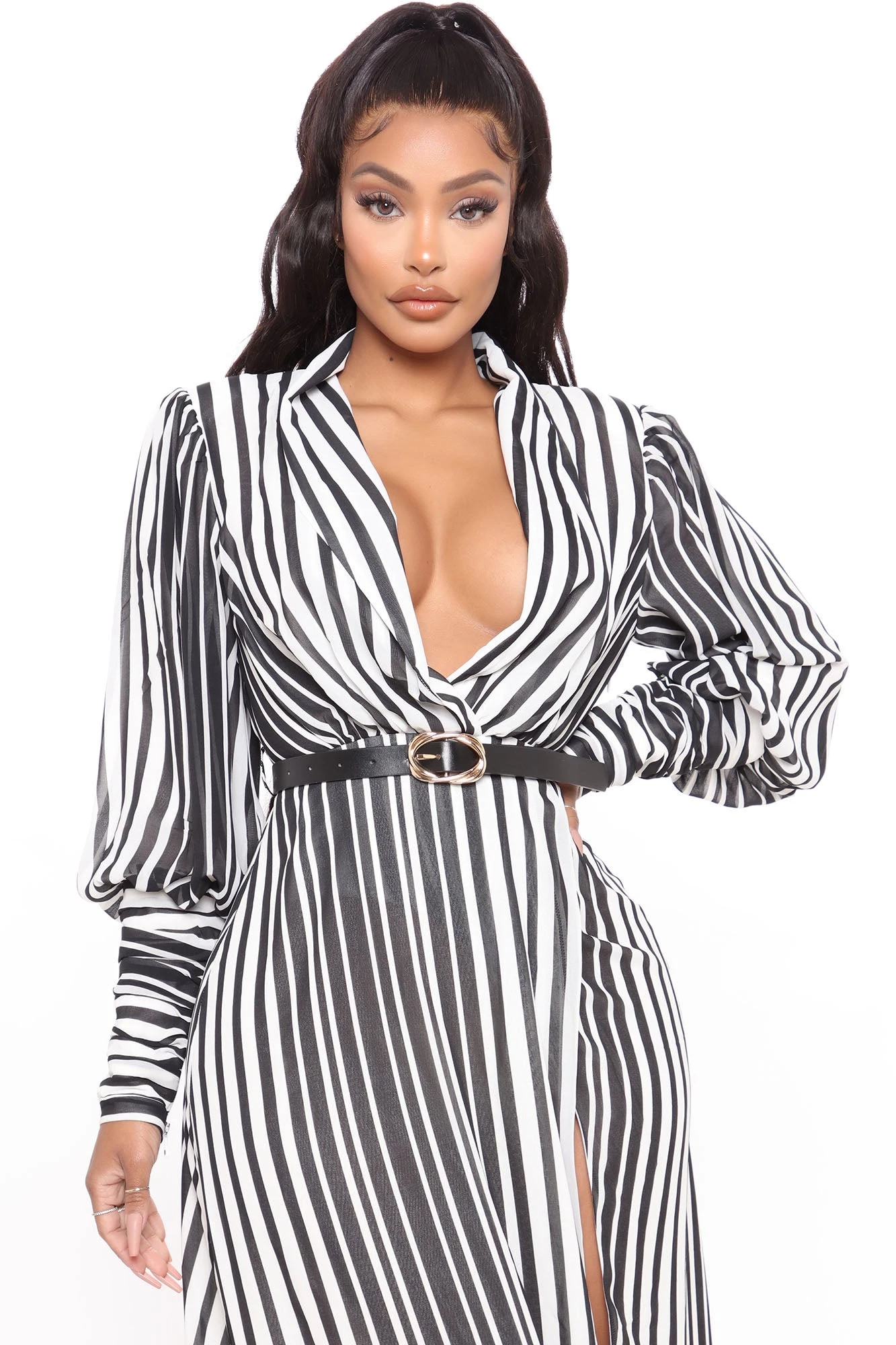 Fashion Nova Nora Striped Maxi Dress - Black/White 5 Fashion Nova Nora Striped Maxi Dress - Black/White - Image 3