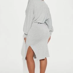 Fashion Nova Madeline Midi Dress - Heather Grey -fashion nova dresses Shop 10 19 22Studio1 KJ IM CG 13 51 15 21 CFD1361L HeatherGrey 3428 ES