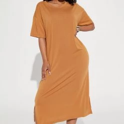 Fashion Nova Raina T-Shirt Dress - Tan