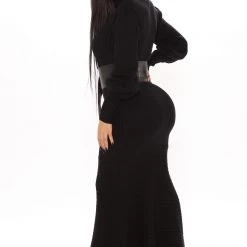 Fashion Nova Jessica Belted Sweater Maxi Dress - Black -fashion nova dresses Shop 10 21 20Studio2 BB SD 15 14 16 46 MD5959A Black 1698 RA