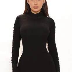 Fashion Nova Laura Sweater Midi Dress - Black -fashion nova dresses Shop 10 21 21Studio2 ME RL 14 07 48 62 RDAC4860FN Black 0099 PB
