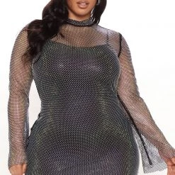 Fashion Nova Rhinestone Affair Mini Dress - Black -fashion nova dresses Shop 10 21 21Studio3 CE MJ 14 53 44 53 BDS23120 Black 6343 PLUS EH