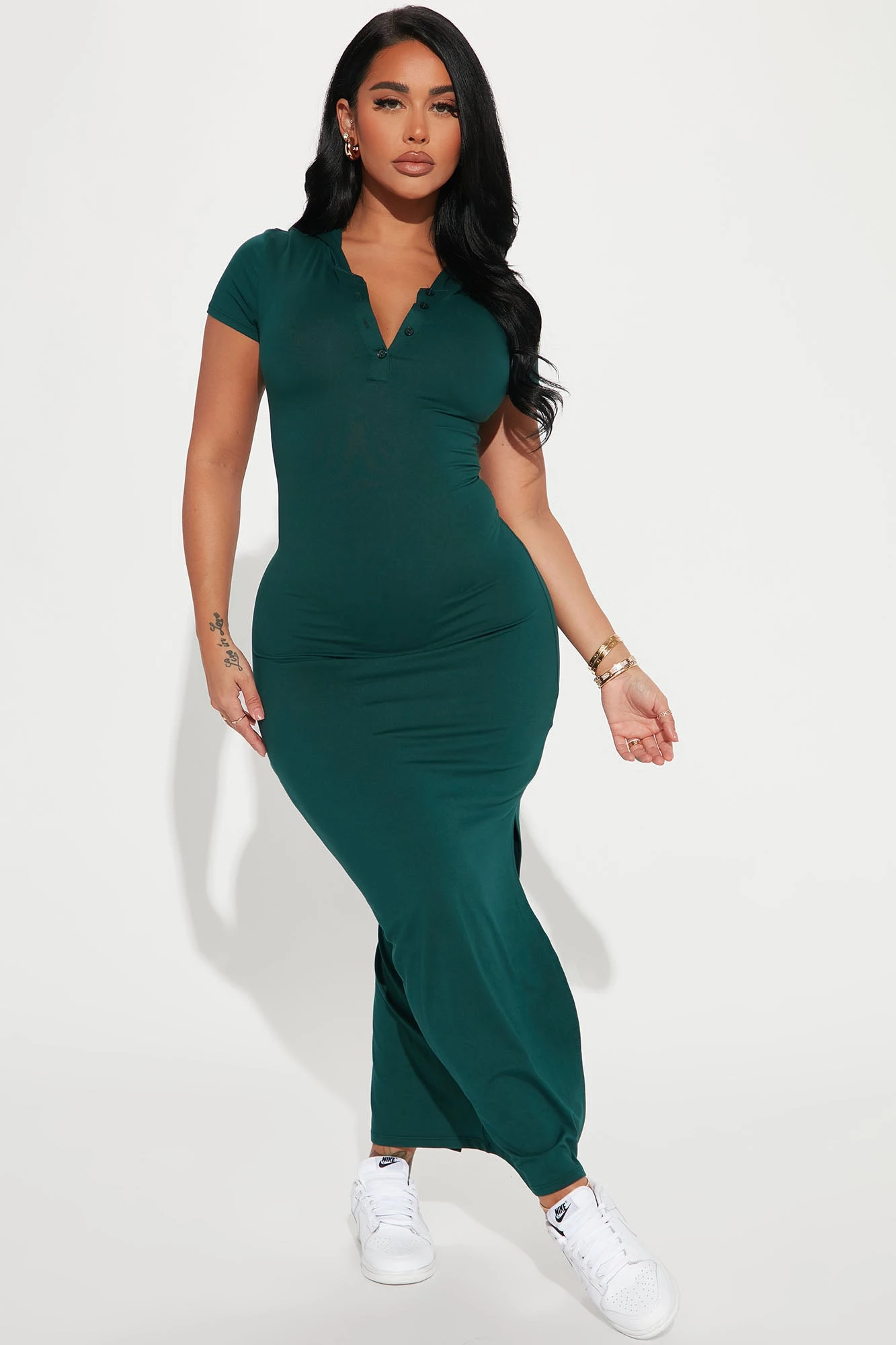 Fashion Nova Hailey Hooded Maxi Dress - Hunter 3 Fashion Nova Hailey Hooded Maxi Dress - Hunter