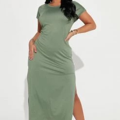 Fashion Nova Paula Maxi Dress - Olive