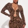 Fashion Nova Gia Mini Dress - Bronze