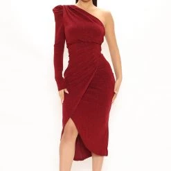 Fashion Nova Genevieve Midi Dress - Red