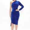 Fashion Nova Venus Velvet Midi Dress - Royal