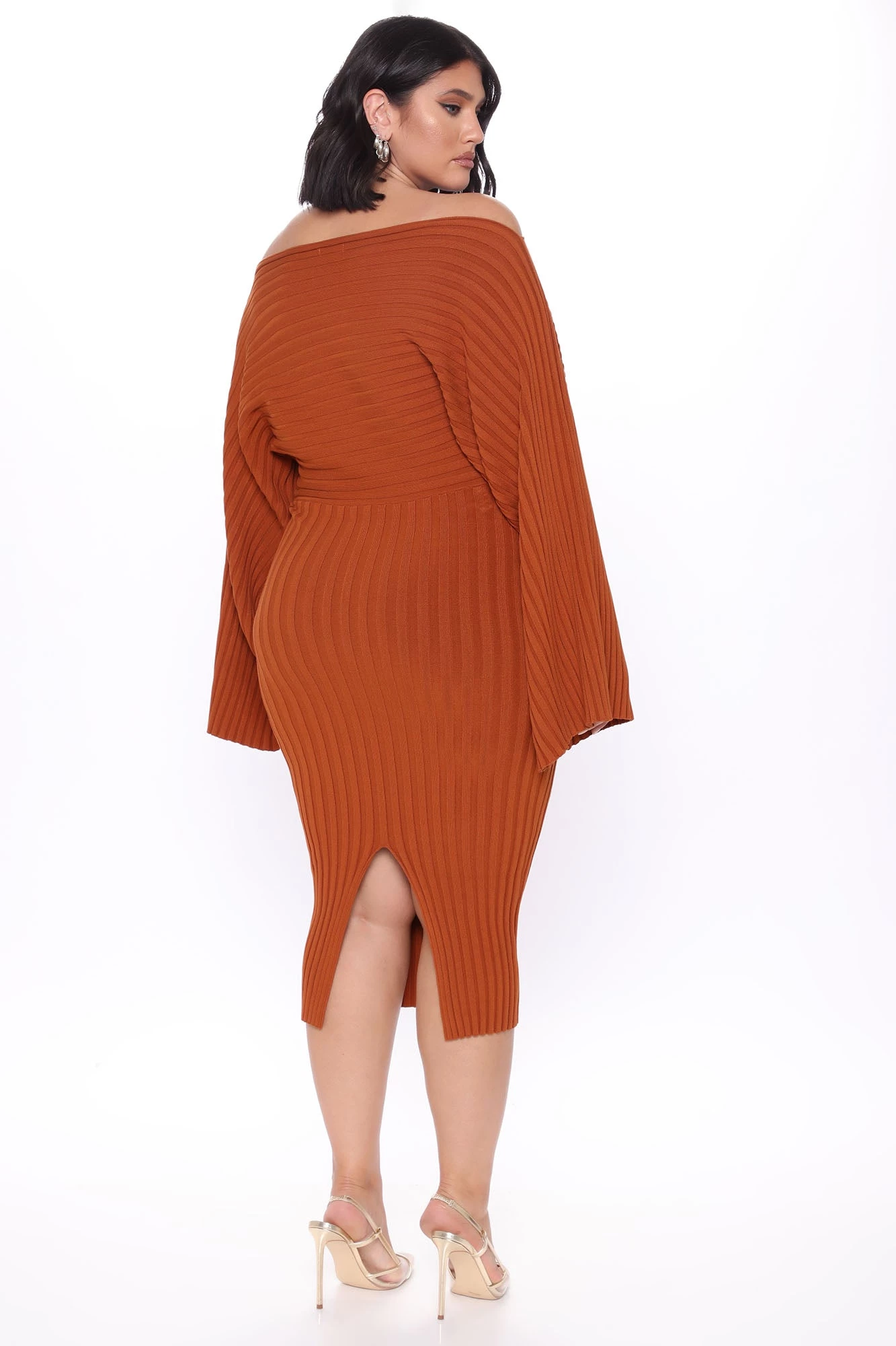 Fashion Nova Heather Sweater Midi Dress - Cognac 8 Fashion Nova Heather Sweater Midi Dress - Cognac - Image 6
