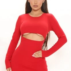 Fashion Nova See It Through Mini Dress - Red -fashion nova dresses Shop 10 26 21Studio2 MS OD 14 23 54 58 RD42663L Red 3883 DC