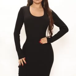 Fashion Nova Dinner Soiree Sweater Midi Dress - Black -fashion nova dresses Shop 10 29 21Studio2 ME DJ 12 46 23 65 RDAD5410FN Black 5053 MH