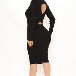 Fashion Nova Dinner Soiree Sweater Midi Dress - Black -fashion nova dresses Shop 10 29 21Studio2 ME DJ 12 46 31 65 RDAD5410FN Black 5055 MH