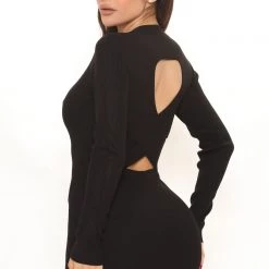 Fashion Nova Dinner Soiree Sweater Midi Dress - Black -fashion nova dresses Shop 10 29 21Studio2 ME DJ 12 46 32 65 RDAD5410FN Black 5056 MH