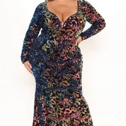 Fashion Nova Magical Moment Sequin Maxi Gown - Black/Blue -fashion nova dresses Shop 11 01 21Studio2 SN RL 12 52 04 28 PD7515EFN BlackBlue 5333 PLUS KL