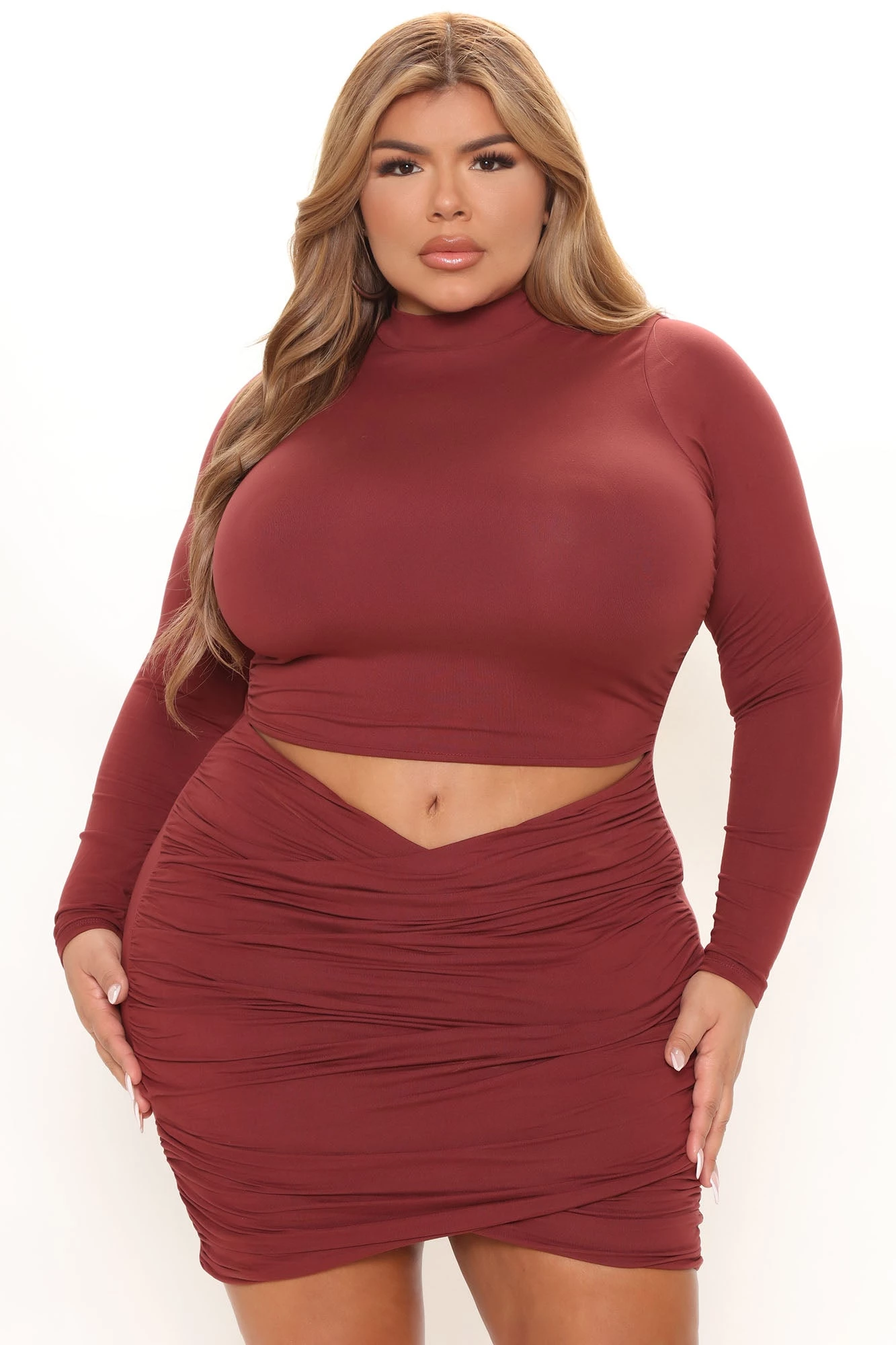 Fashion Nova Kari Ruched Mini Dress - Wine 9 Fashion Nova Kari Ruched Mini Dress - Wine - Image 7