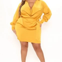 Fashion Nova I'm The One Mini Dress - Mustard -fashion nova dresses Shop 11 01 21Studio2 SN RL 15 48 53 55 CJ3311A Mustard 5540 PLUS DC