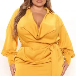 Fashion Nova I'm The One Mini Dress - Mustard -fashion nova dresses Shop 11 01 21Studio2 SN RL 15 48 56 55 CJ3311A Mustard 5542 PLUS DC