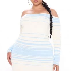 Fashion Nova Catch Me Offline Sweater Dress - Light Blue -fashion nova dresses Shop 11 02 20Studio1 JP MJ 16 16 00 65 21593 LightBlue PLUS 0239 KL