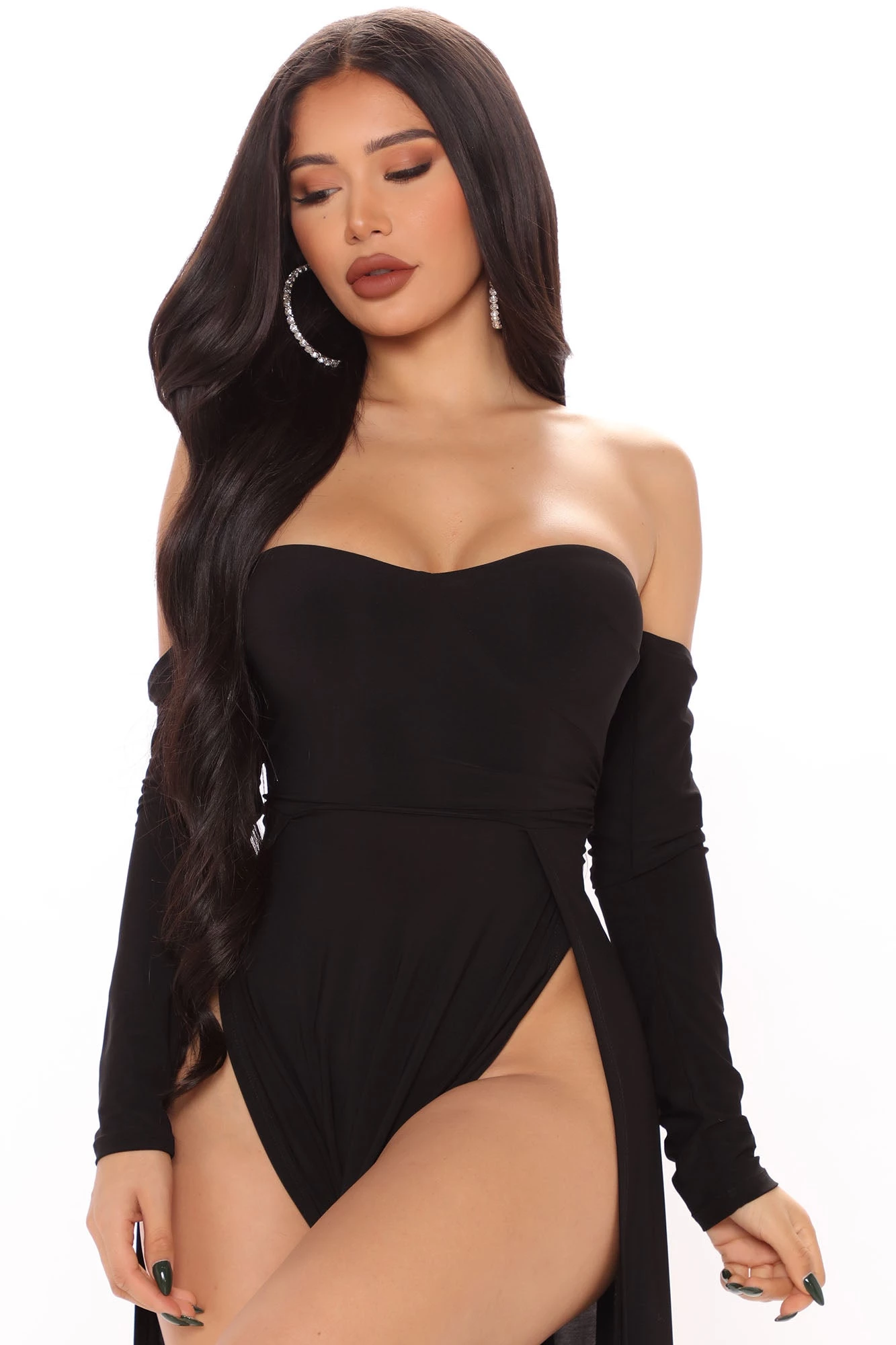 Fashion Nova Elegantly Fab Off Shoulder Maxi Dress - Black 7 Fashion Nova Elegantly Fab Off Shoulder Maxi Dress - Black - Image 5