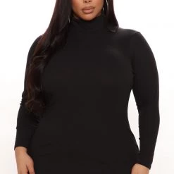 Fashion Nova Serious Attitude Ribbed Mini Dress - Black -fashion nova dresses Shop 11 10 21Studio3 RT KP 12 09 57 28 RD44326L Black 0248 PLUS PB