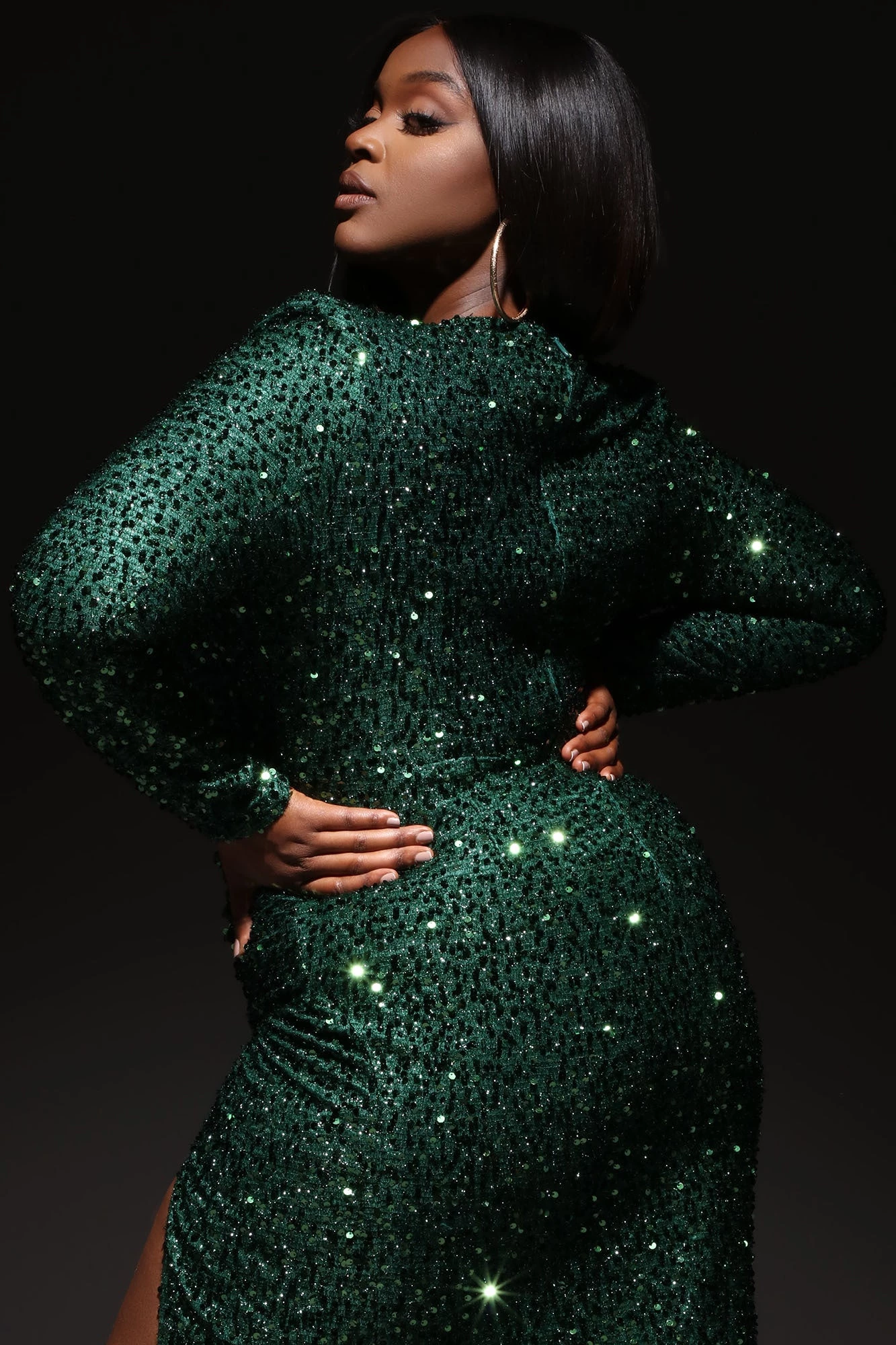 Fashion Nova Bianca Sequin Maxi Dress - Green 10 Fashion Nova Bianca Sequin Maxi Dress - Green - Image 8