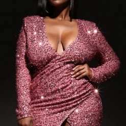 Fashion Nova Bianca Sequin Maxi Dress - Mauve -fashion nova dresses Shop 11 10 21Studio6 SN RL 15 30 39 47 DR2105 Mauve 16015 PLUS MH