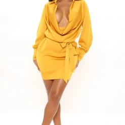 Fashion Nova I'm The One Mini Dress - Mustard -fashion nova dresses Shop 11 11 21Studio3 RT KP 16 42 20 60 CJ3311A Mustard 1470 EH