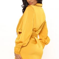 Fashion Nova I'm The One Mini Dress - Mustard -fashion nova dresses Shop 11 11 21Studio3 RT KP 16 42 40 60 CJ3311A Mustard 1474 EH