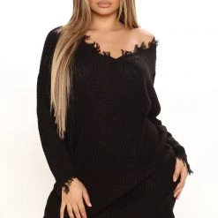 Fashion Nova Sarabeth Sweater Mini Dress - Black -fashion nova dresses Shop 11 12 21Studio3 CE MJ 10 53 53 6 JD10963 Black P 1528 WG