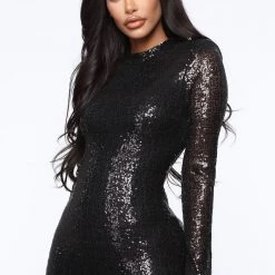 Fashion Nova Bundle Of Fun Sequin Mini Dress - Black