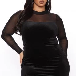 Fashion Nova Sierra Velvet Mini Dress - Black -fashion nova dresses Shop 11 16 20Studio3 RT ON 09 46 18 22 RD71372 Black 0512 PLUS RA