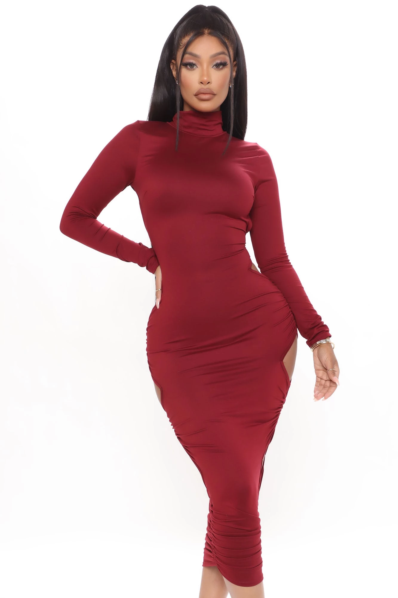 Fashion Nova Time Of Your Life Midi Dress - Wine 8 Fashion Nova Time Of Your Life Midi Dress - Wine - Image 6