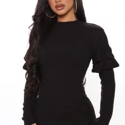 Fashion Nova Mauna Long Sleeve Mini Dress - Black -fashion nova dresses Shop 11 17 20Studio3 CE SA 14 55 58 55 RD33752L Black P 0843 EH