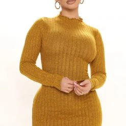 Fashion Nova Daytime Dreamer Mini Dress - Mustard