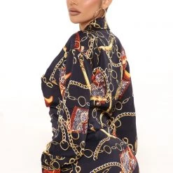 Fashion Nova Becoming Rich Satin Shirt Dress - Navy/combo -fashion nova dresses Shop 11 17 21Studio2 RT TB 10 06 07 4 FNT522 Navycombo 1872 KS