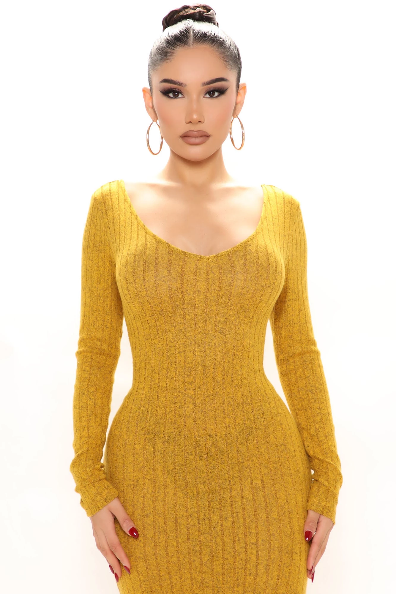 Fashion Nova For The Thrill Of It Midi Dress - Mustard 4 Fashion Nova For The Thrill Of It Midi Dress - Mustard - Image 2