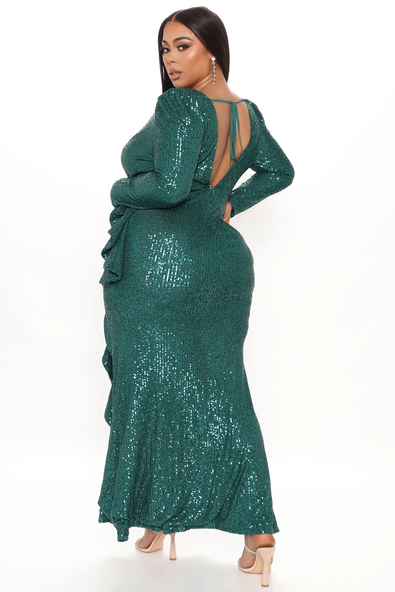 Fashion Nova Luxe Occasions Sequin Maxi Dress - Emerald 9 Fashion Nova Luxe Occasions Sequin Maxi Dress - Emerald - Image 7