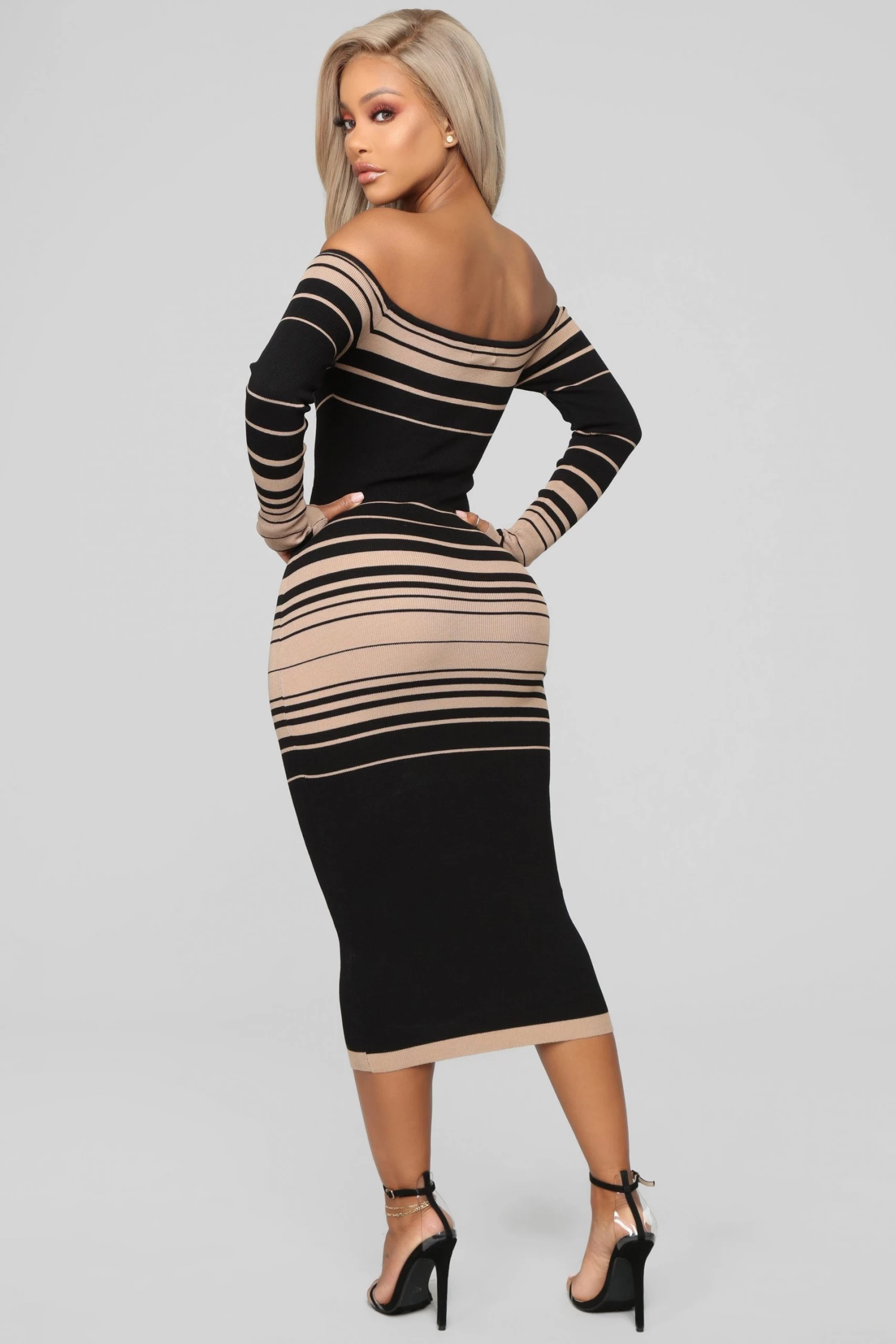 Fashion Nova Catch Me Offline Sweater Dress - Black/Brown 9 Fashion Nova Catch Me Offline Sweater Dress - Black/Brown - Image 7