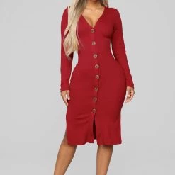 Fashion Nova Show Some Sass Sweater Dress - Red