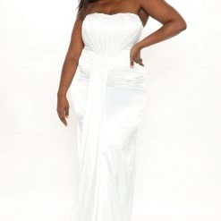 Fashion Nova Celebration Time Satin Gown - White -fashion nova dresses Shop 11 24 21Studio3 ME TB 11 51 52 31 FNT380 White 8310 PLUS KL